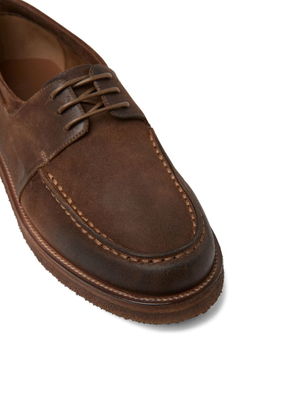 leather lace-up boat shoes - 4