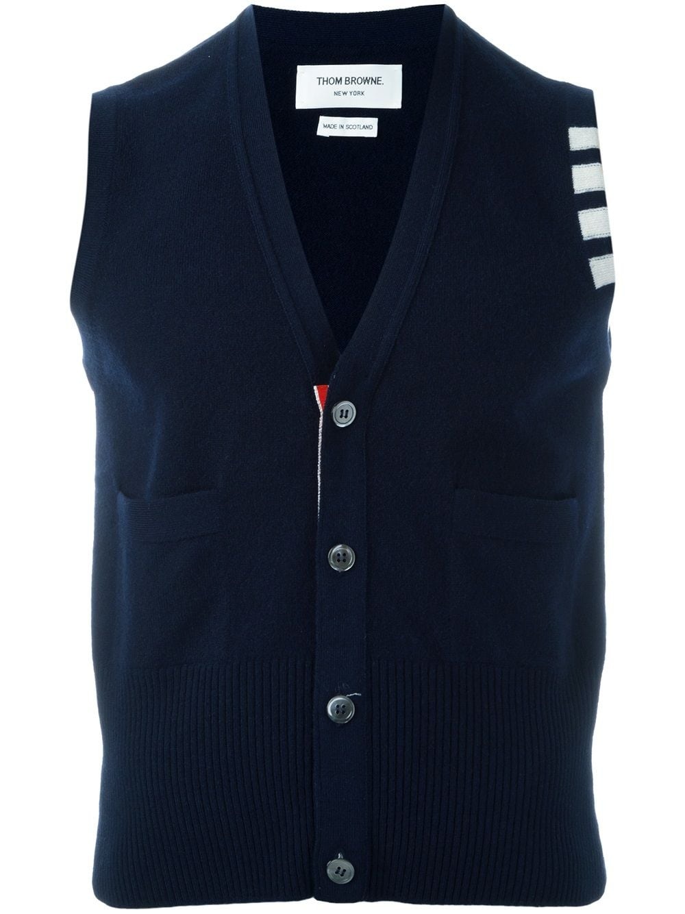 sleeveless buttoned cardigan - 1