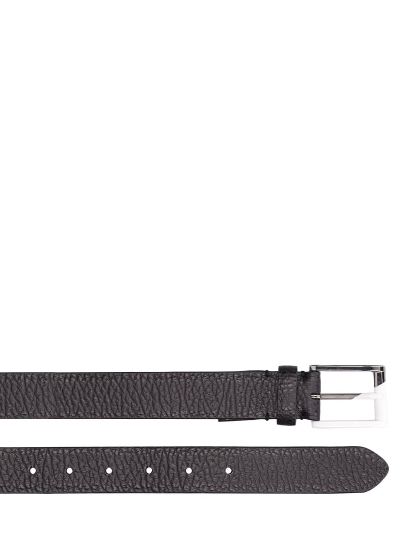 Enameled buckle leather belt - 2