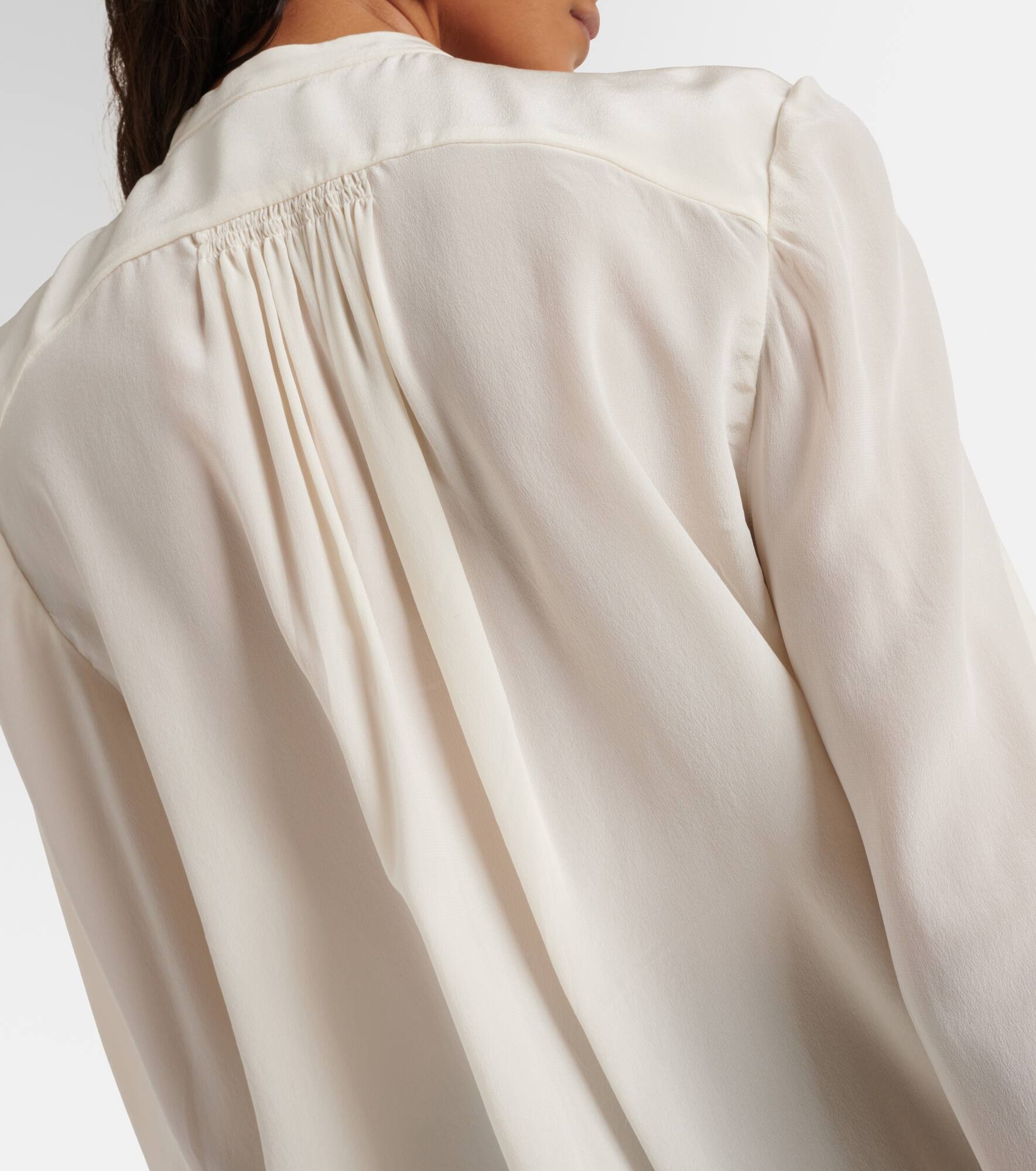 Utah ruffled silk crêpe blouse - 5