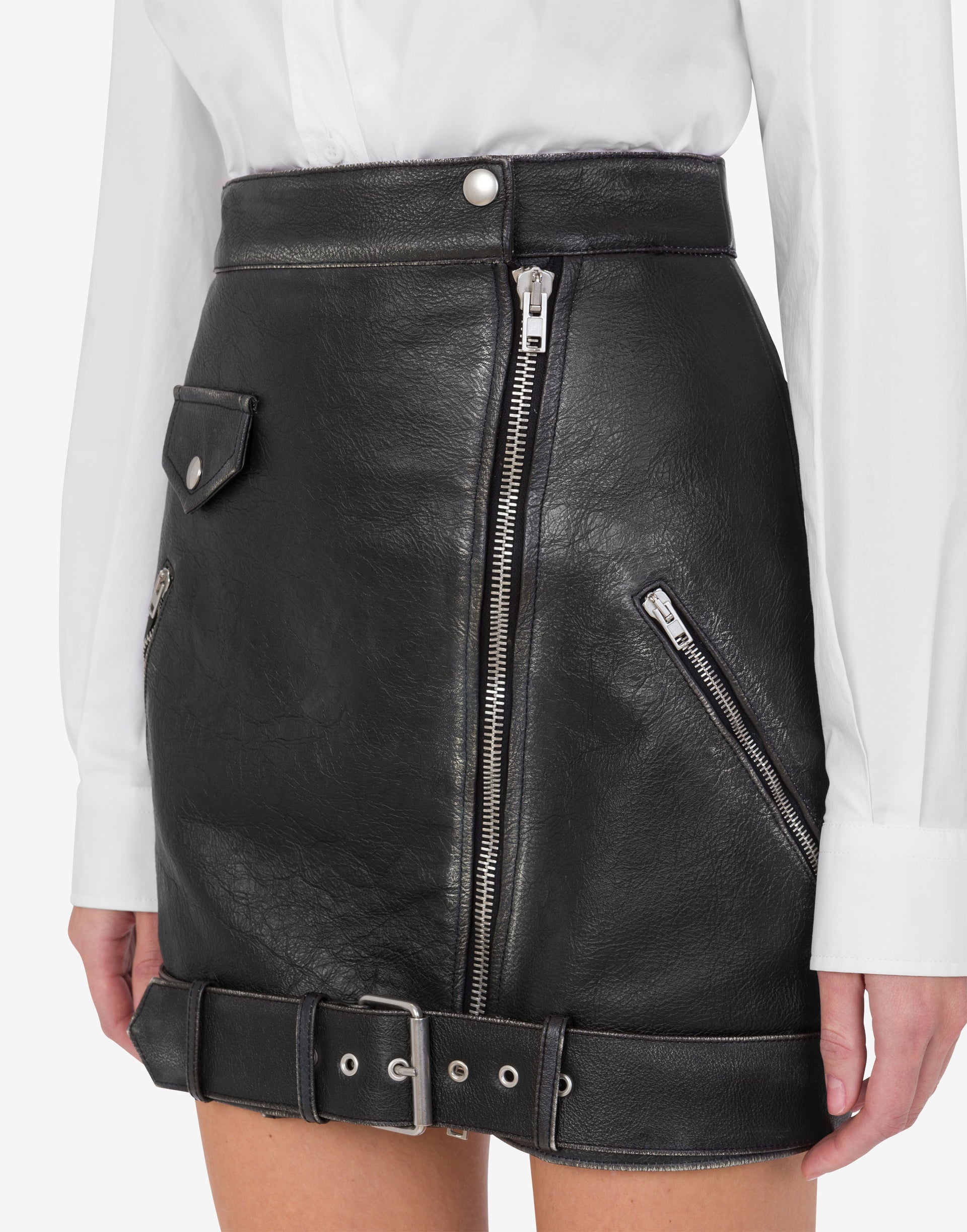 HEAVY NAPPA LEATHER MINI SKIRT - 3