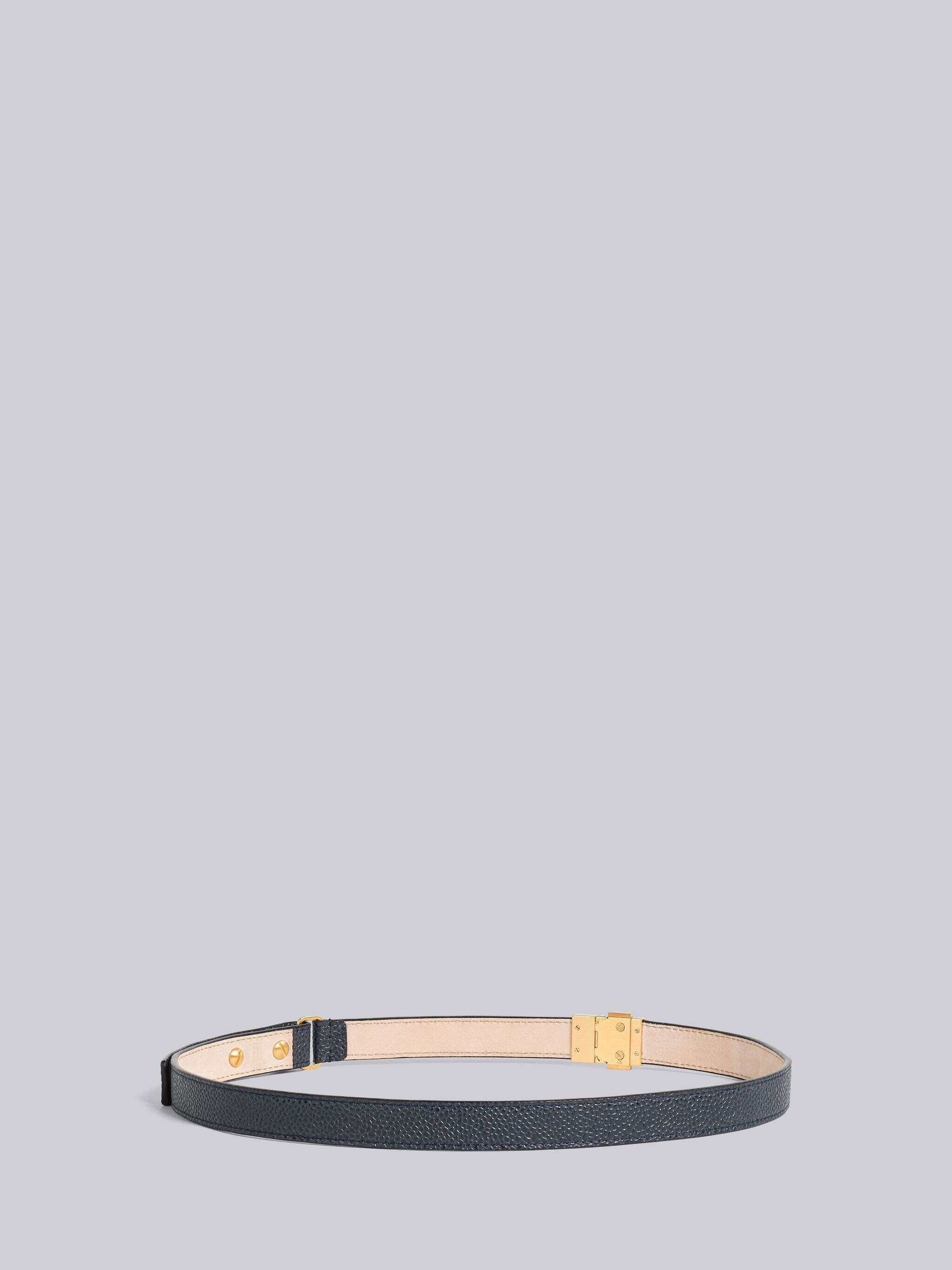Pebble Grain Leather Clip Buckle Belt - 3