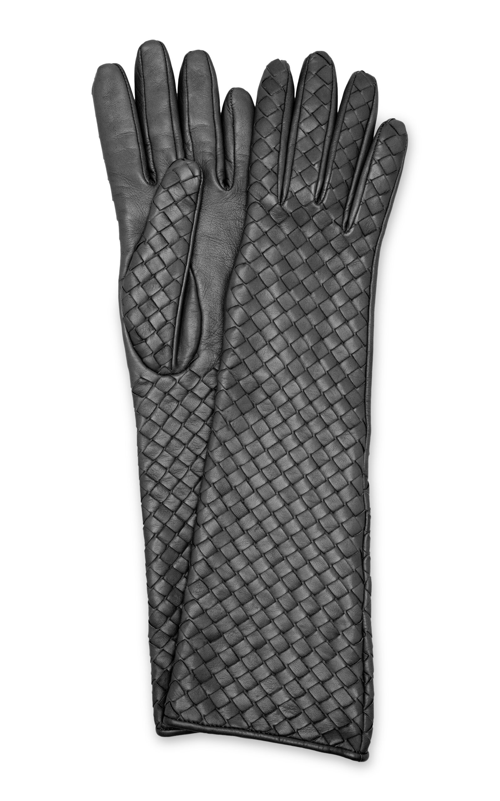 Soft Intrecciato Nappa Leather Gloves black - 1