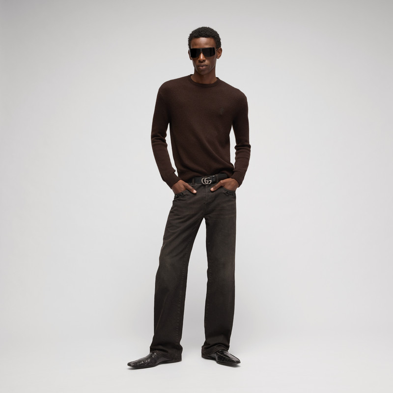 Knit cashmere sweater with embroidery 3