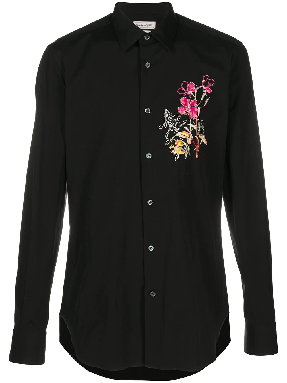 floral embroidered shirt - 1