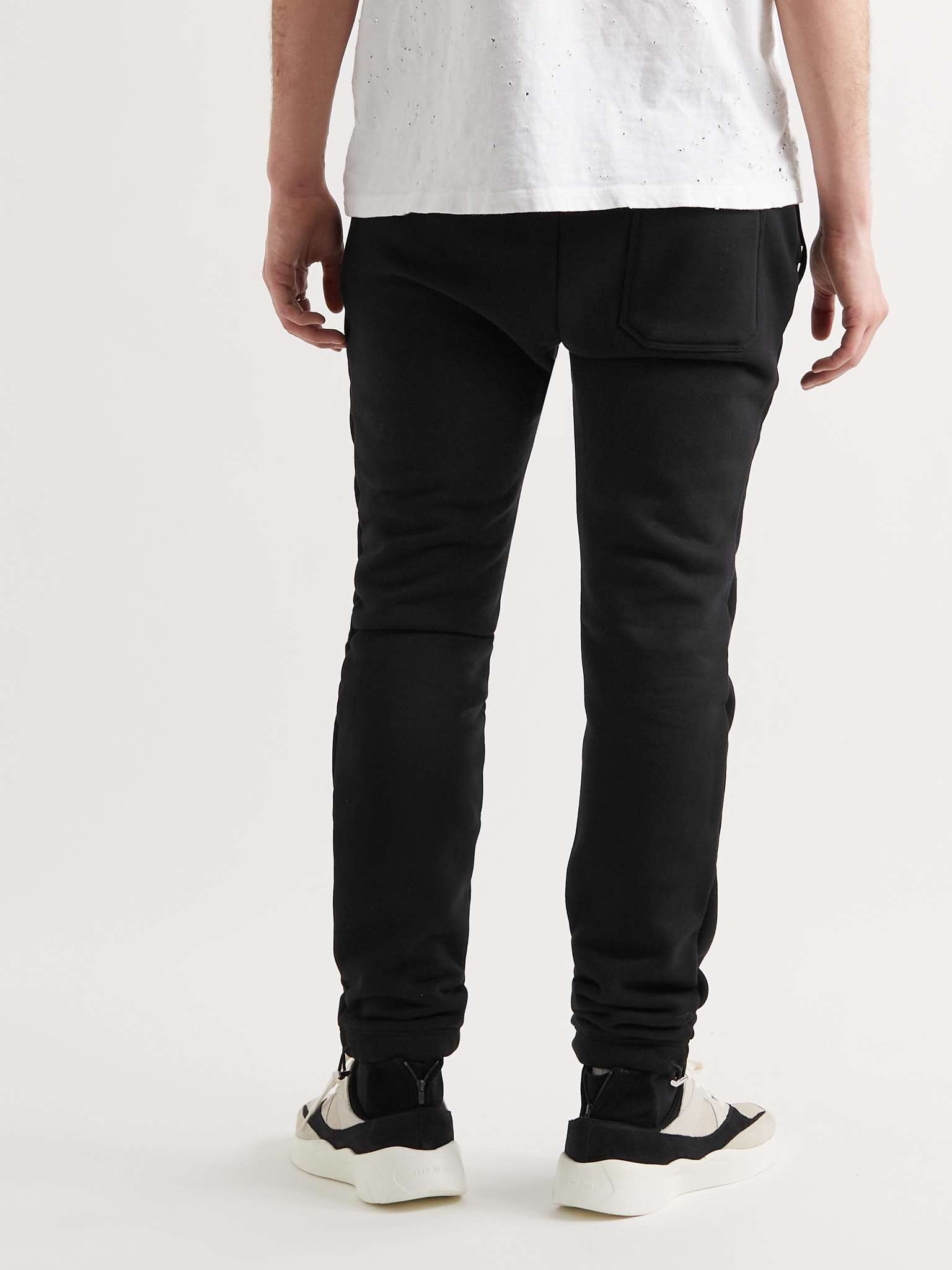 Slim-Fit Tapered Logo-Embroidered Cotton-Jersey Sweatpants - 4