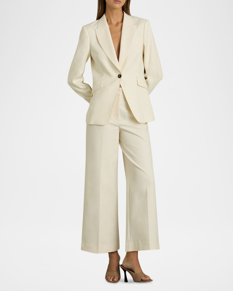 REISS Myrtle Cropped Wide-Leg Twill Trousers outlook