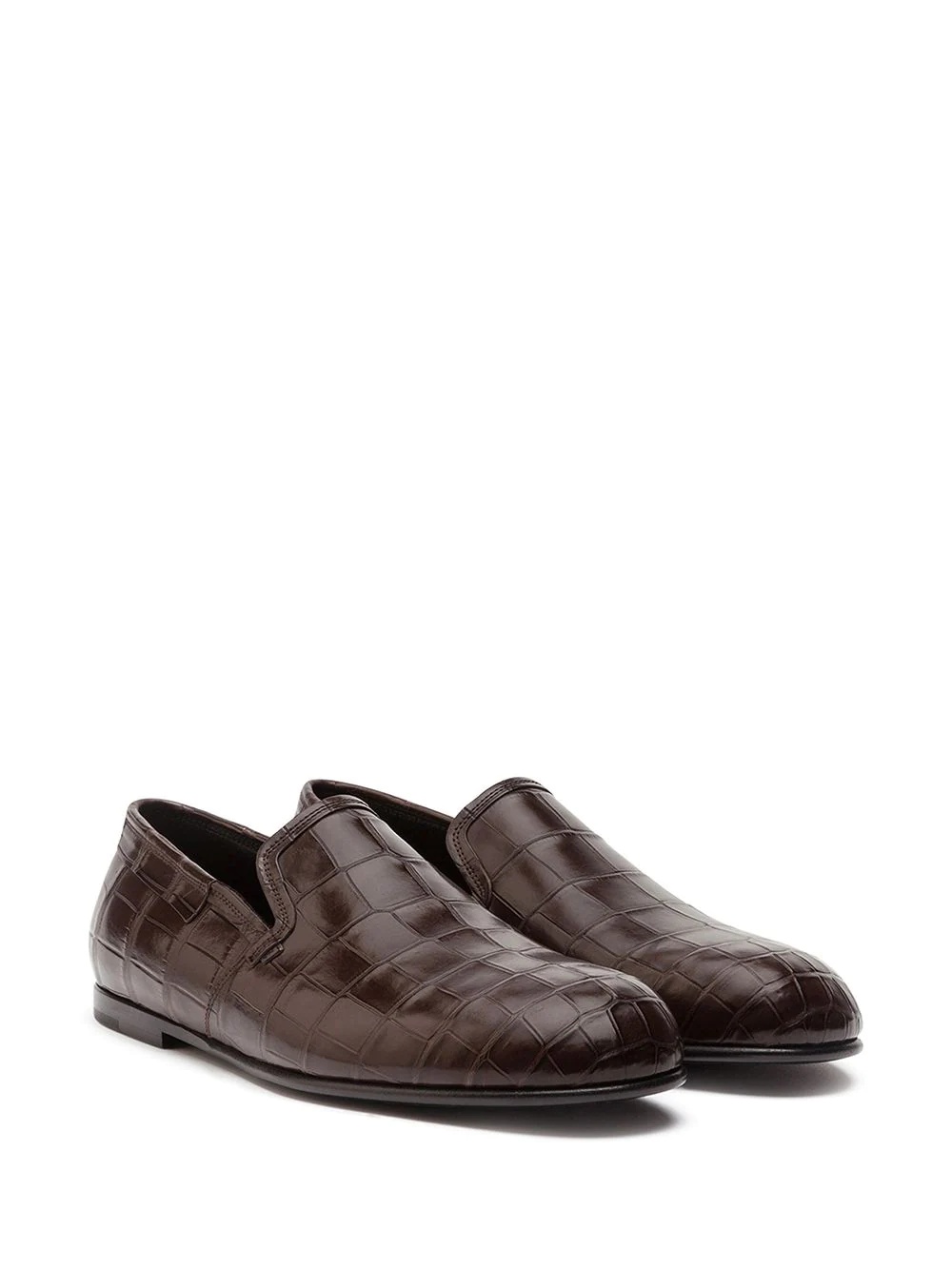 crocodile leather slip-on shoes - 2