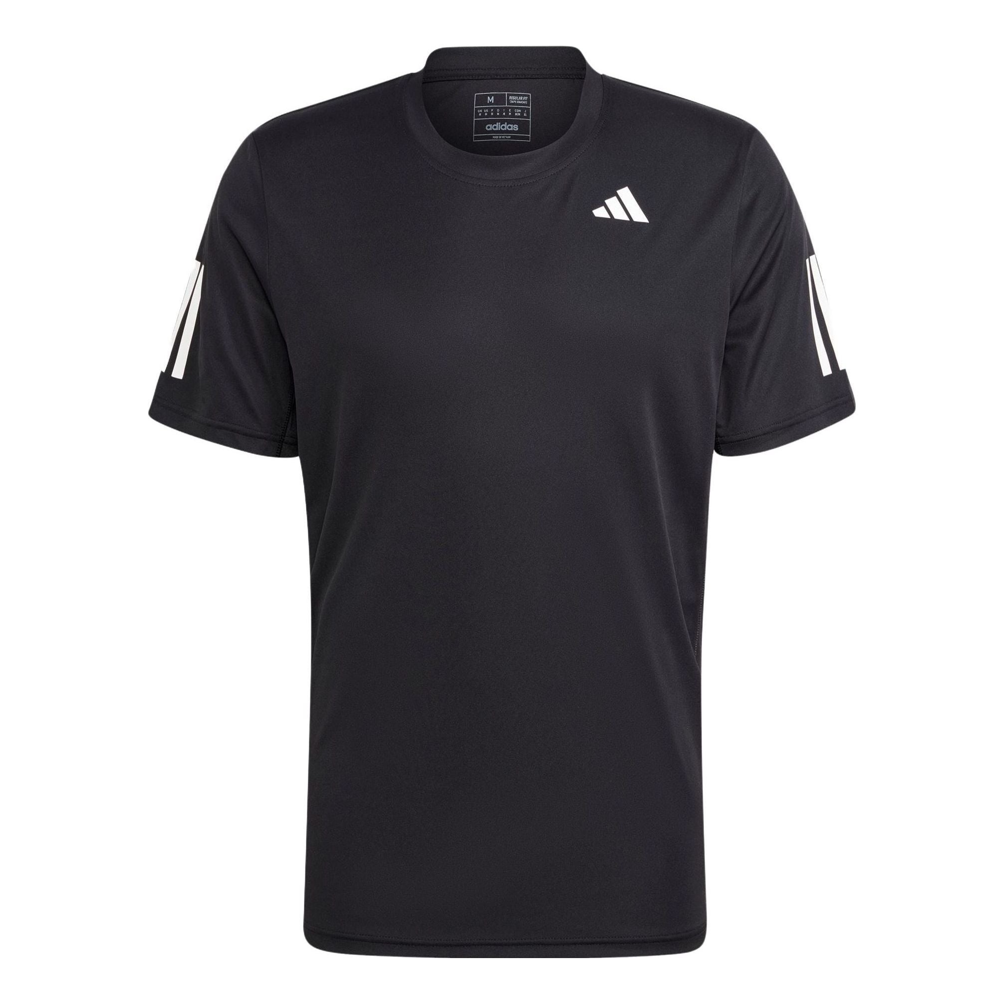 adidas Club 3-Stripes Tennis T-Shirt 'Black' IS2296 - 1