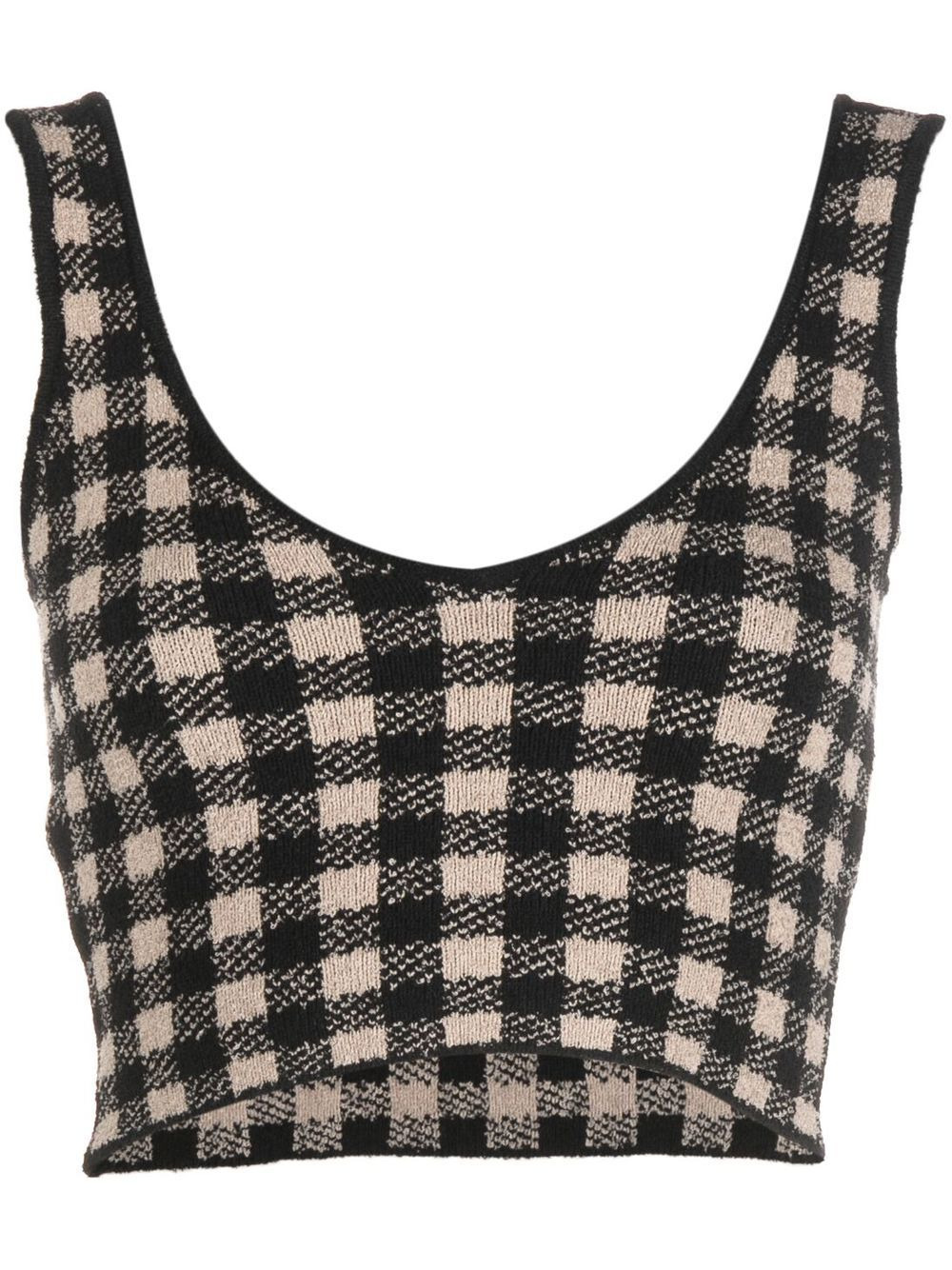 Argia gingham-check crop-top - 1