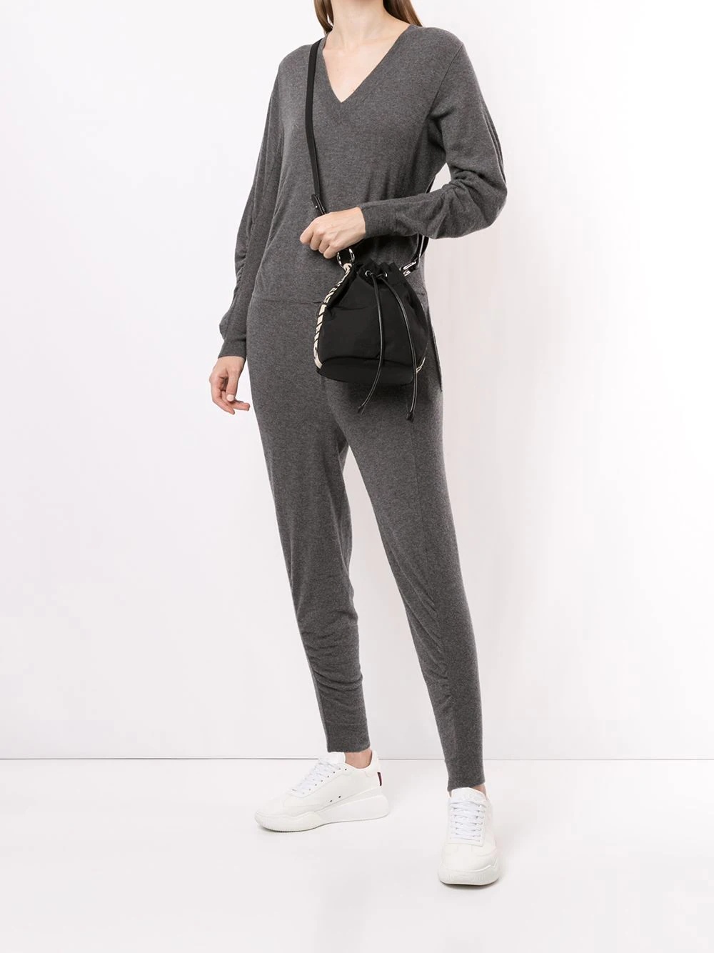 knitted tied waist jumpsuit - 2