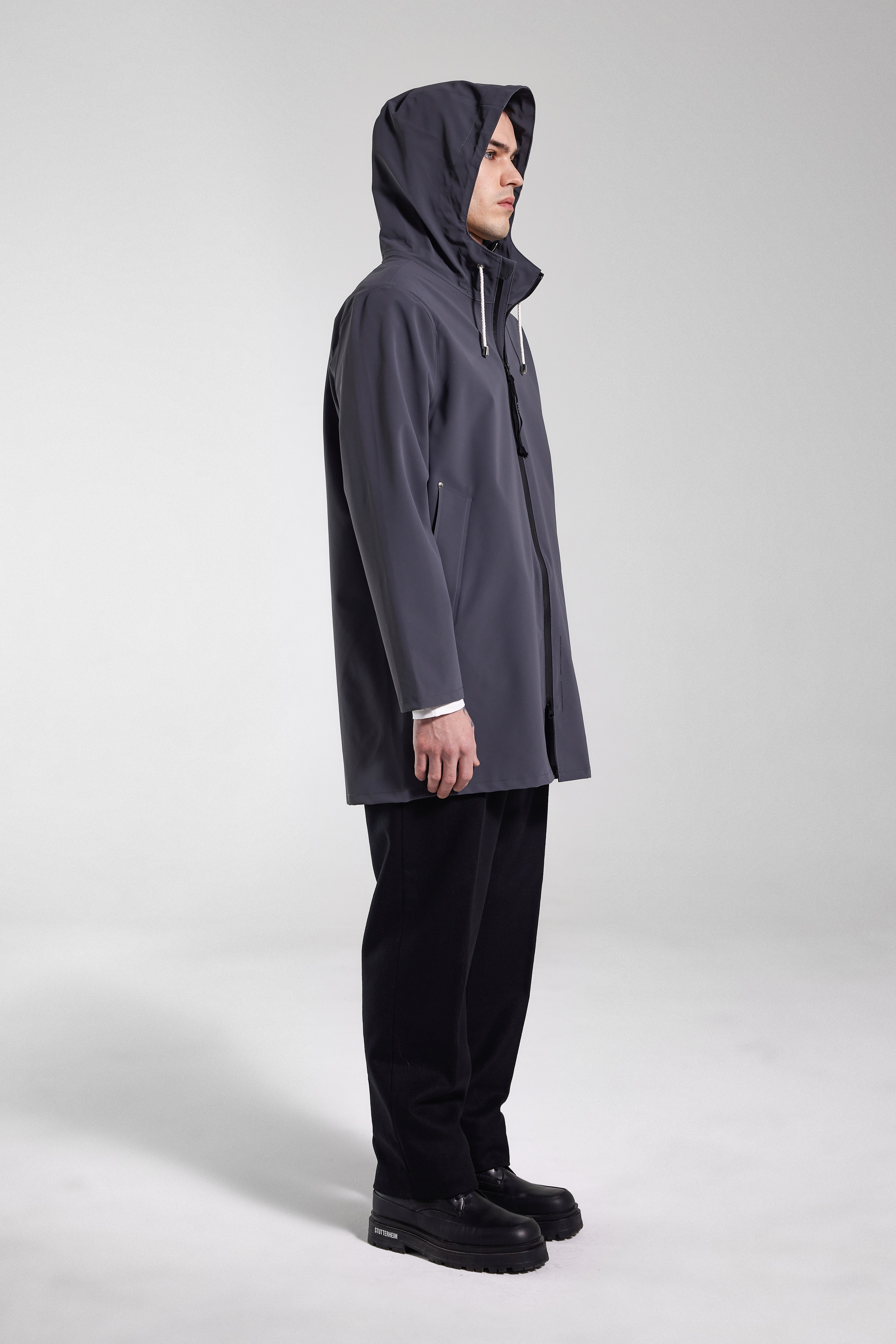 Stockholm Lightweight Zip Matte Raincoat Metal - 3
