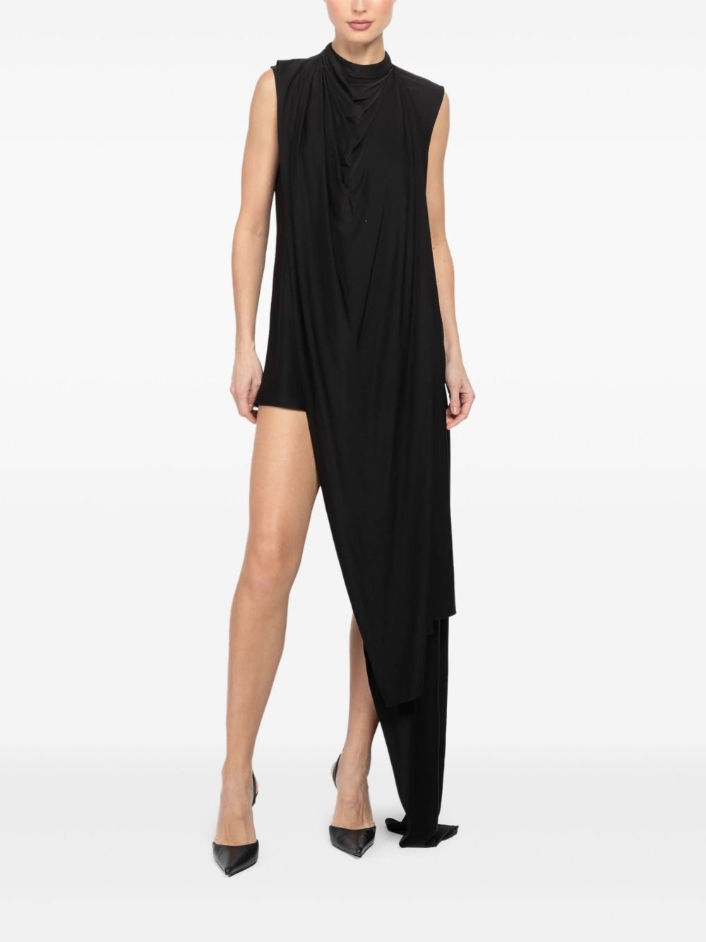 draped-detail mini dress - 2