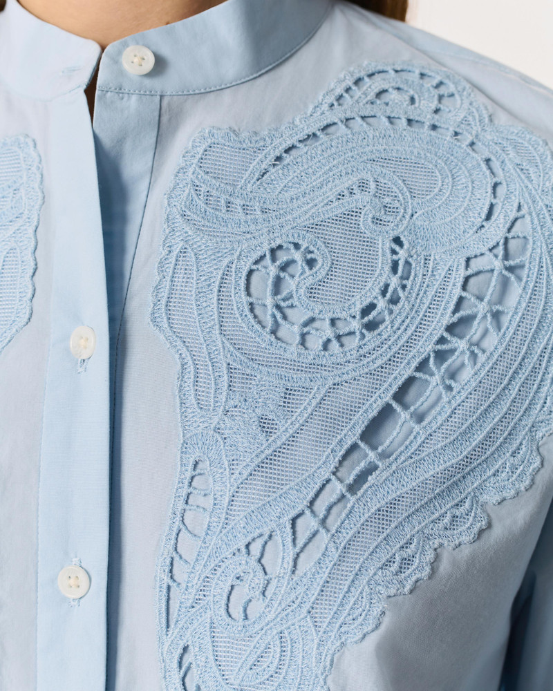 rag & bone Ainsley Lace-Trim Poplin Shirt outlook