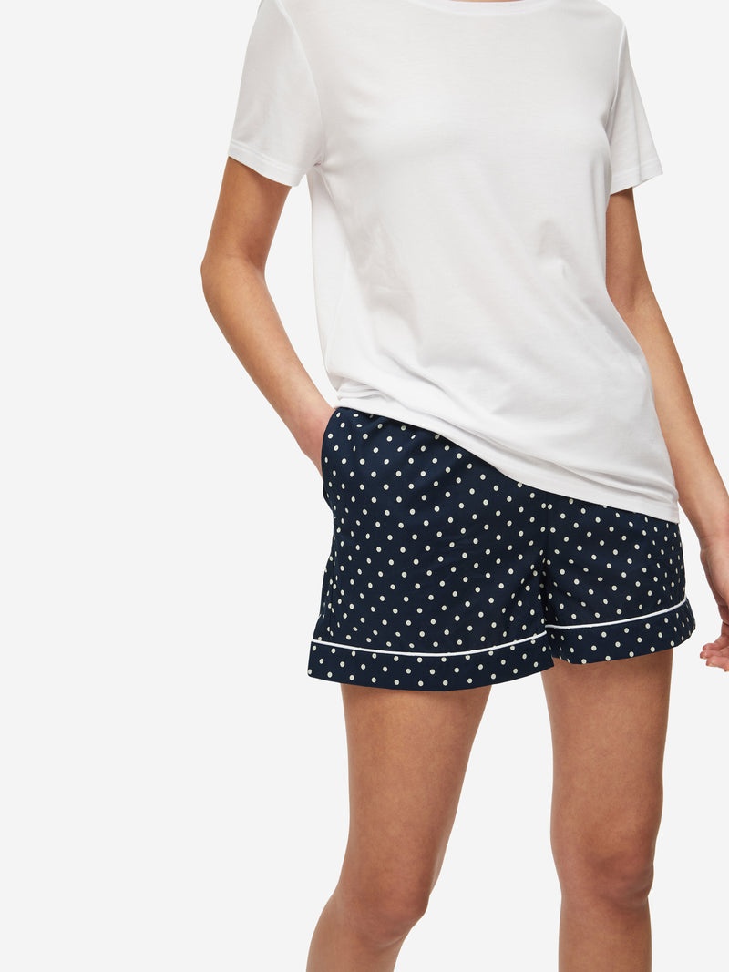Women's Lounge Shorts Plaza 60 Cotton Batiste Navy - 2