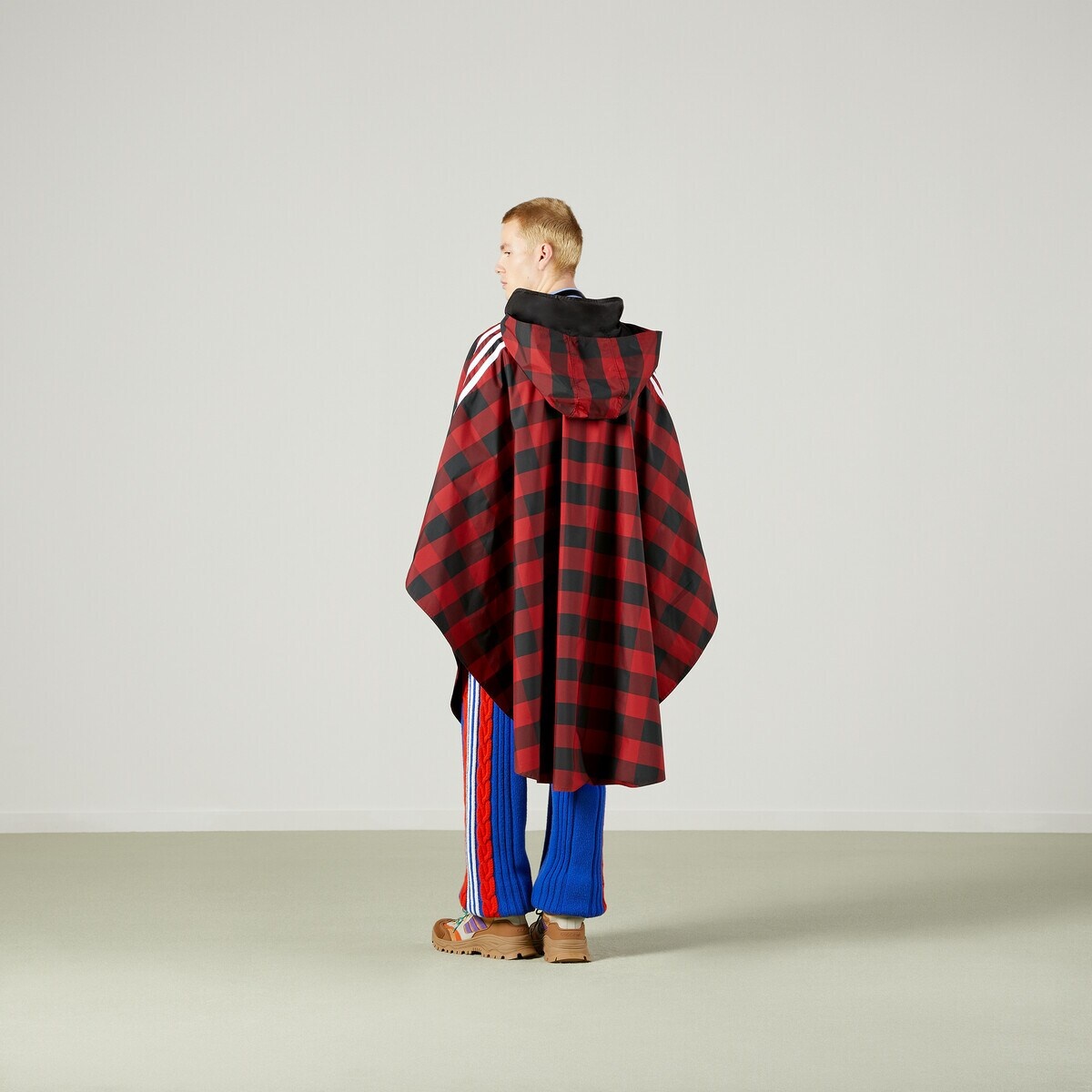 adidas x Gucci Gingham nylon cape coat - 3