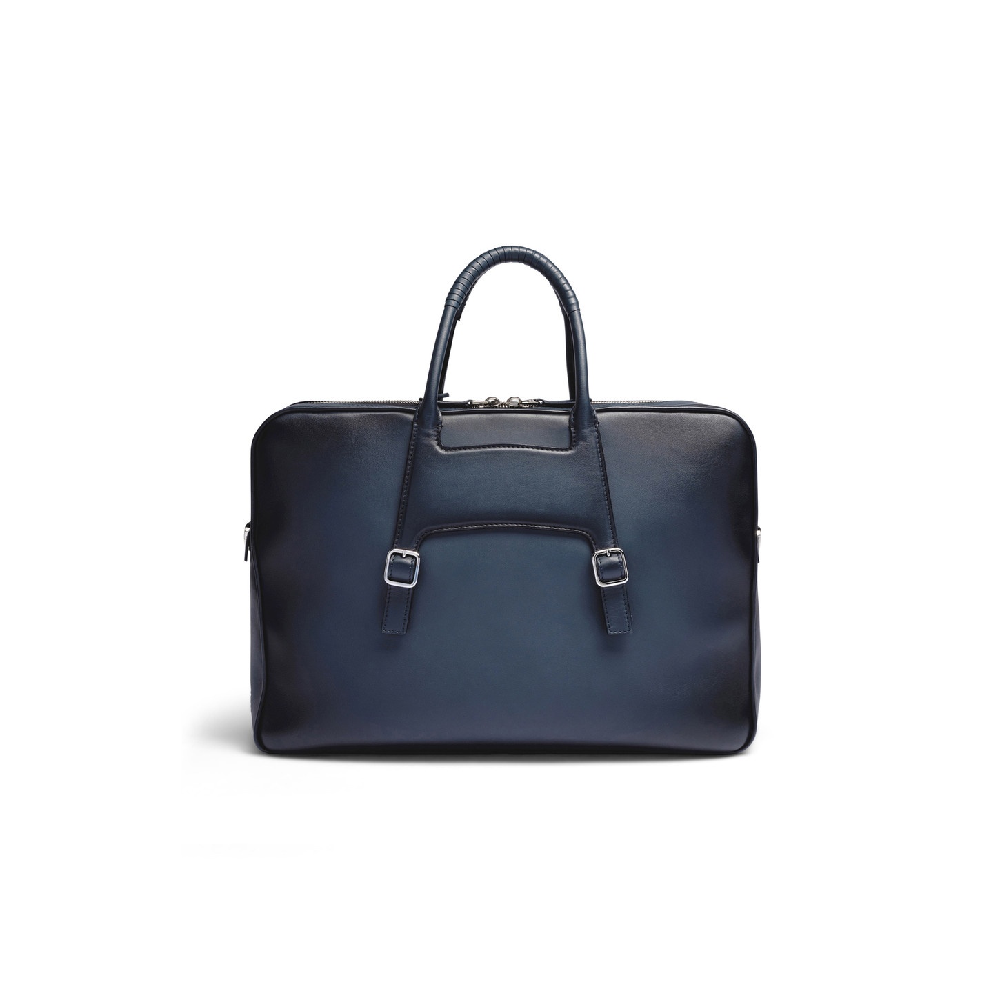 Blue leather laptop bag - 5