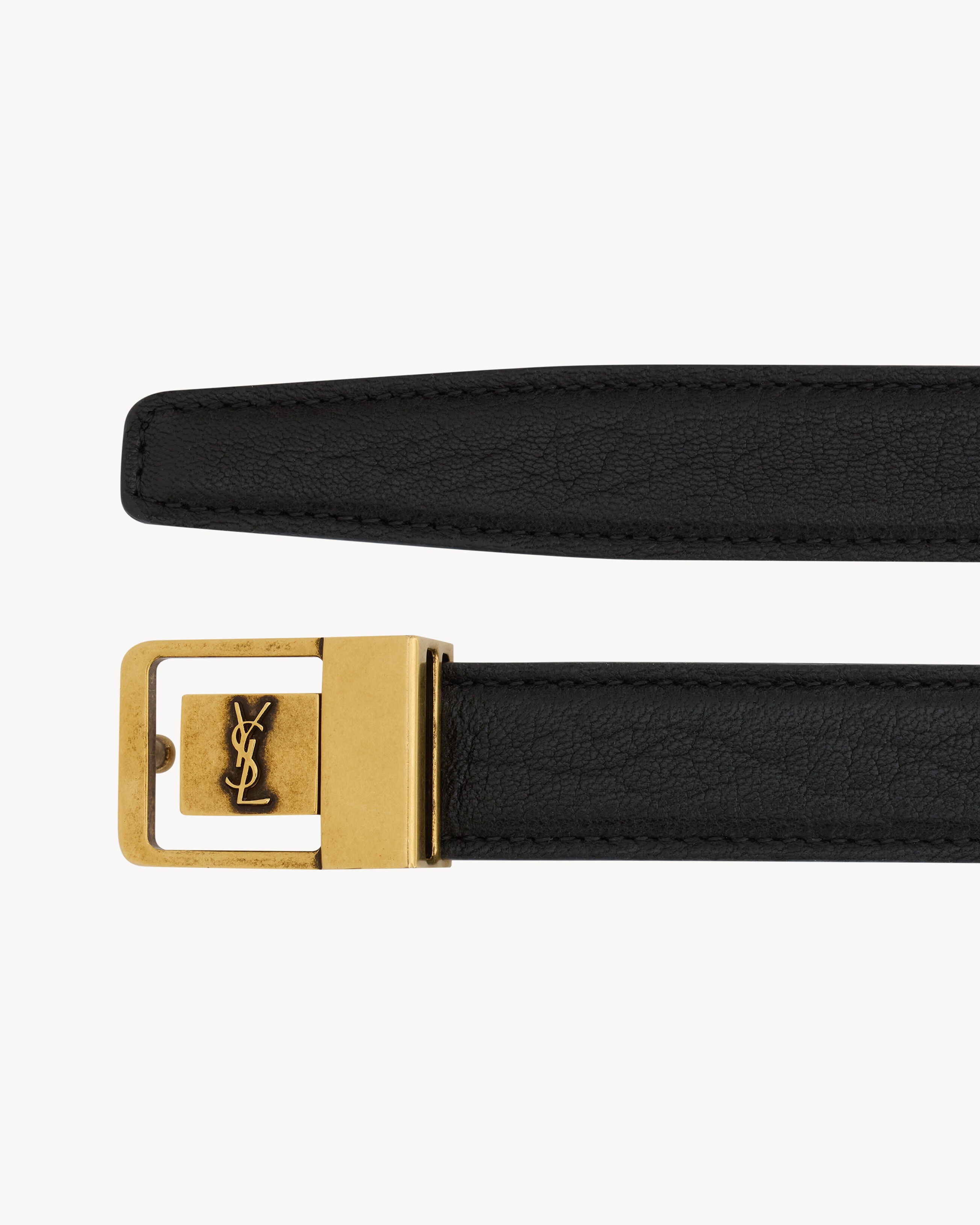 LA 66 BUCKLE THIN BELT IN GRAINED LAMBSKIN - 2