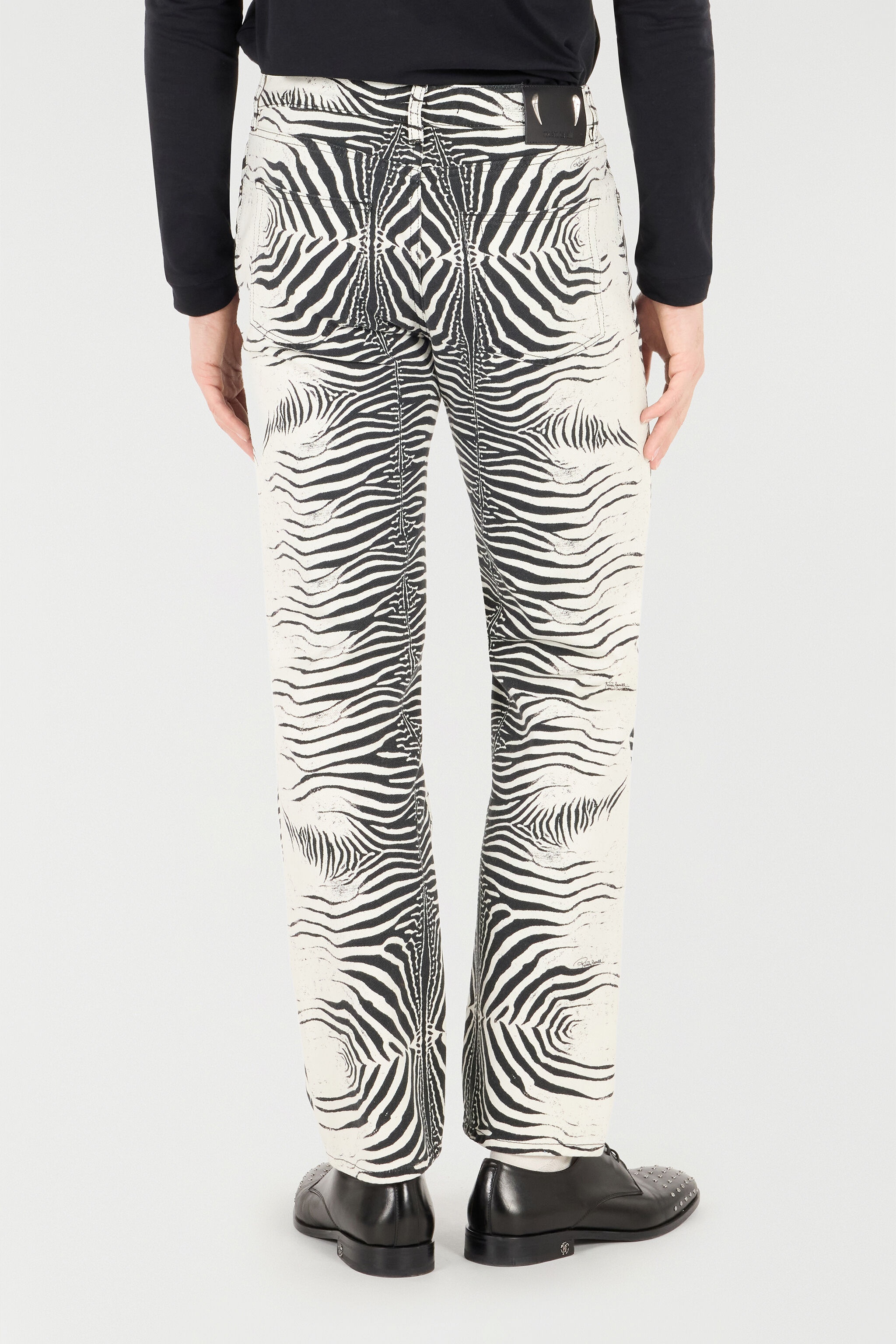 Pants With White Tigress Print - 4