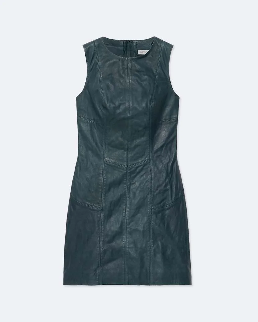 VEE LEATHER MINI DRESS - 1