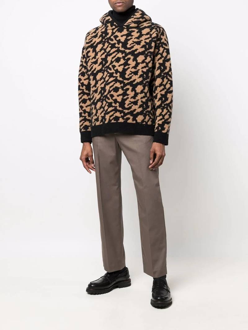 Nanushka animal-print knitted hoodie outlook