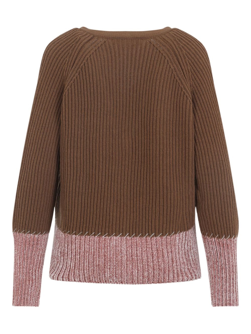 ribbed v-neck cardigan - 2