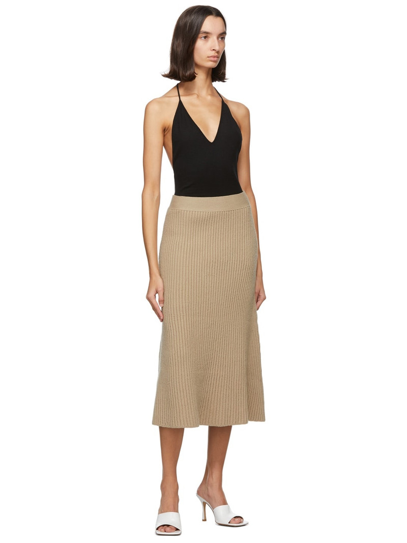 Bottega Veneta Beige Wool Rib Skirt outlook