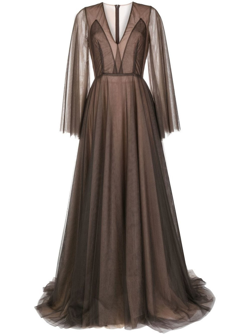 sheer-panel evening gown 1