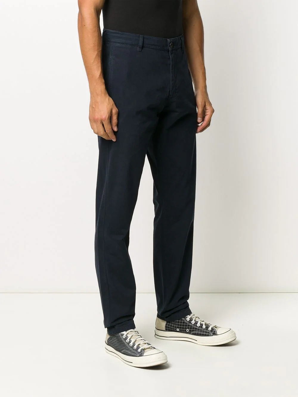 straight-leg cotton trousers - 3