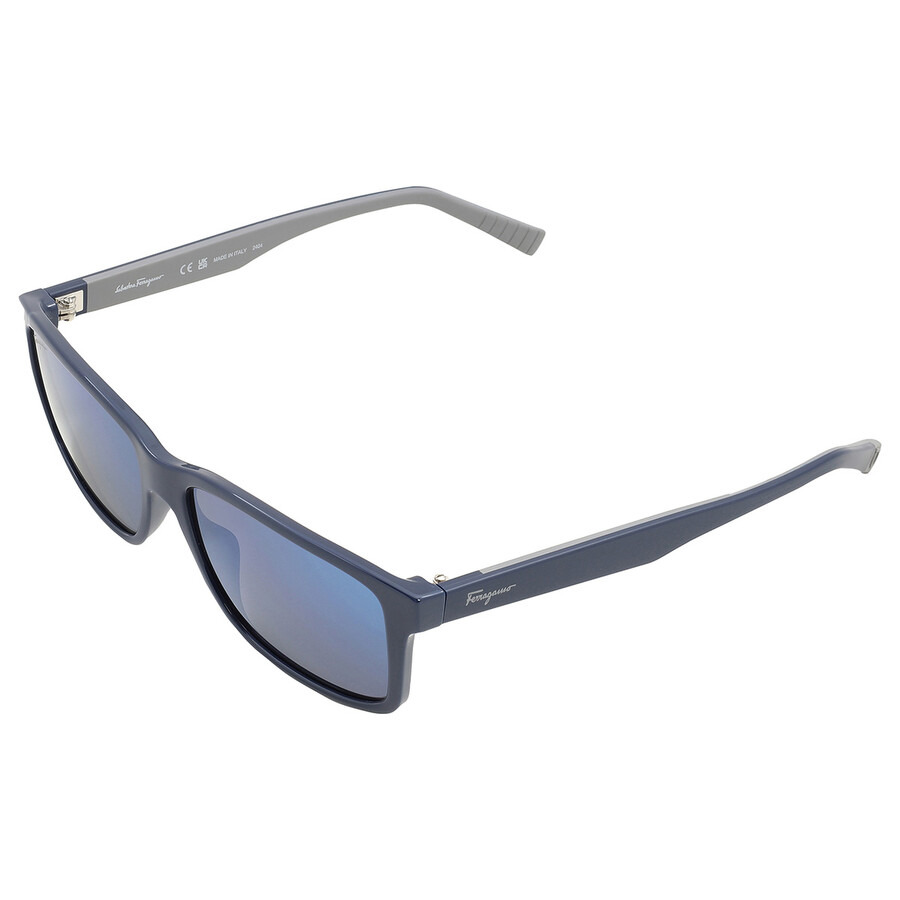 Salvatore Ferragamo Blue Rectangular Men's Sunglasses SF938S 435 57 - 5
