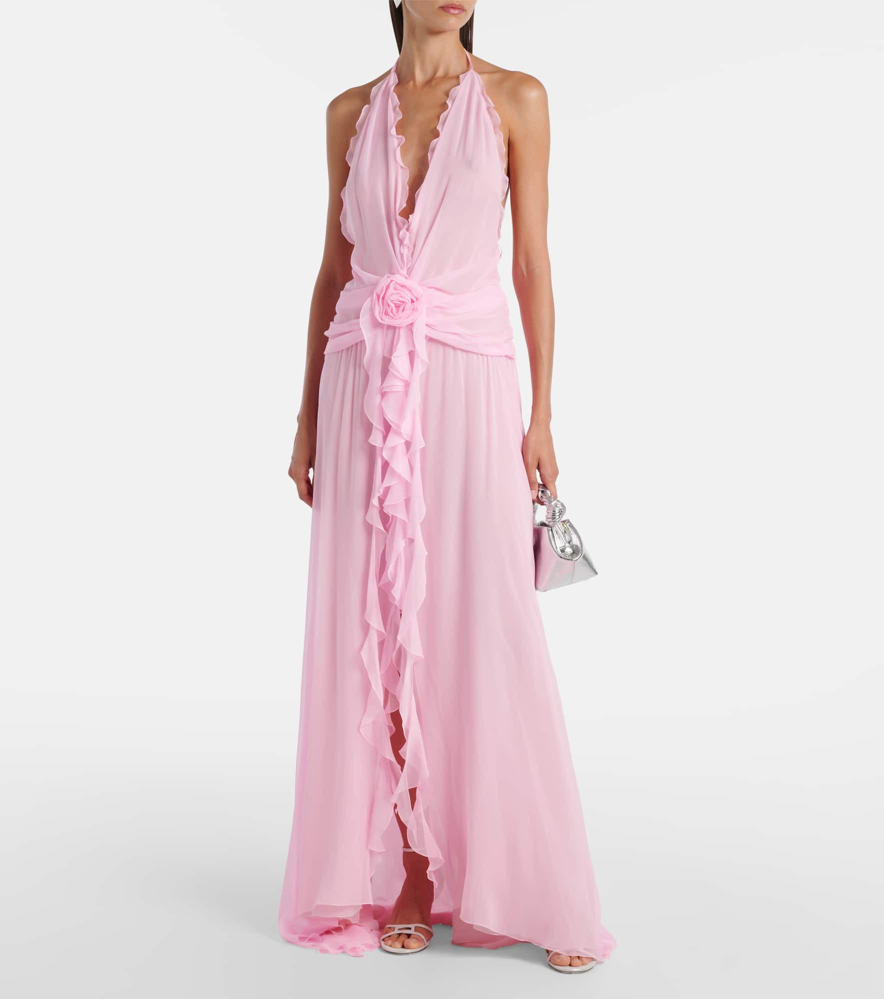 Ruffled silk georgette maxi dress - 2