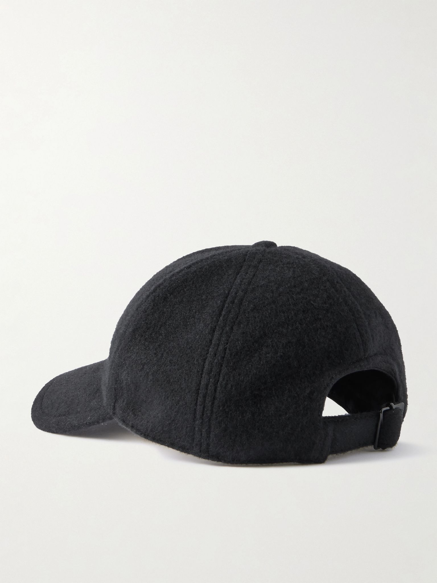Embroidered brushed-cashmere baseball cap Black - 3