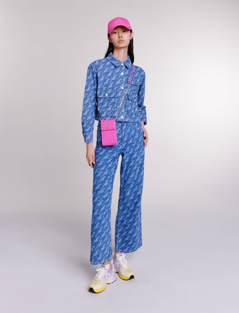 maje Patterned denim shirt outlook