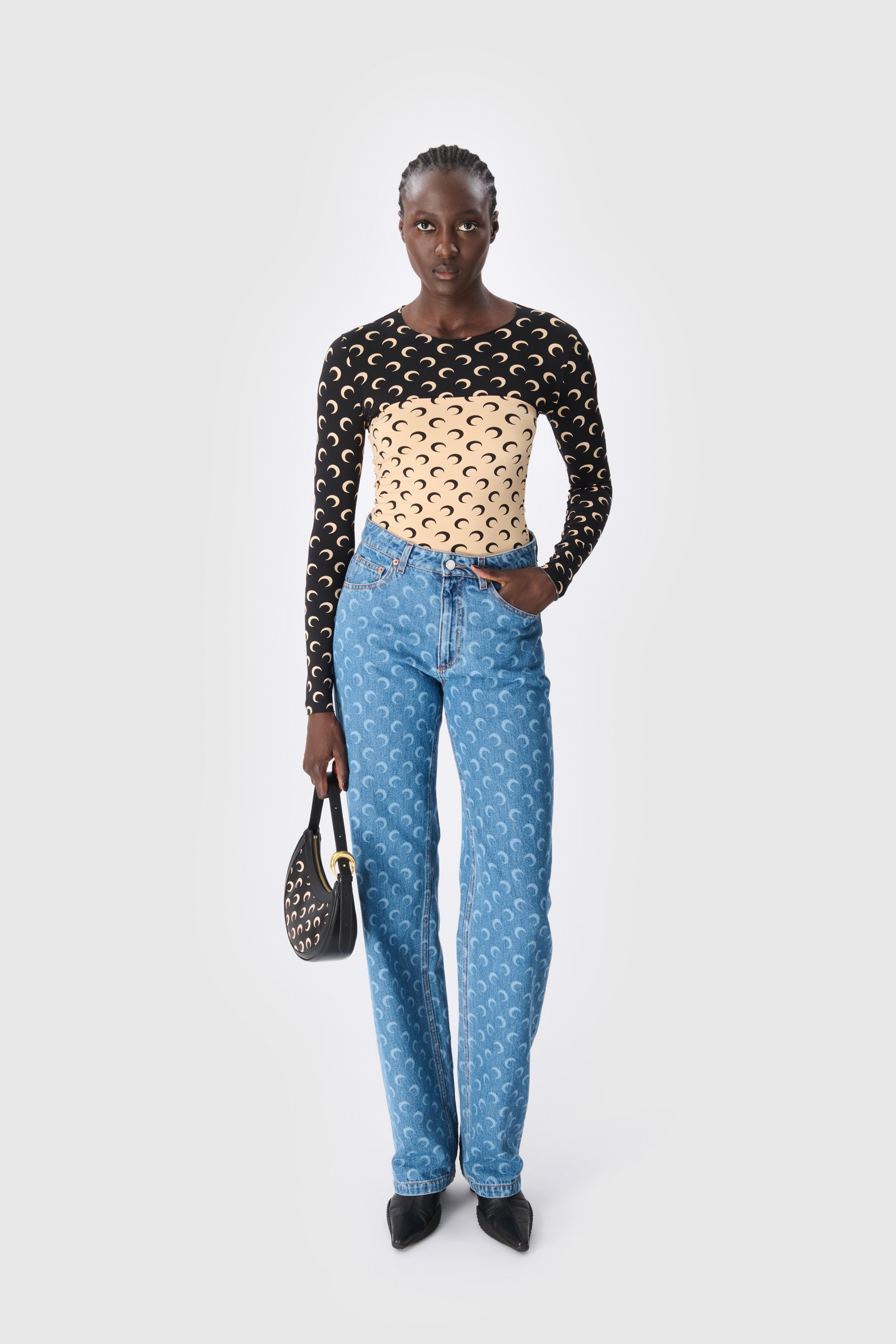 Moon Laser Denim Loose Jeans - 1