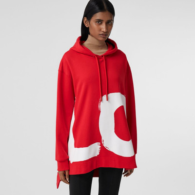 Burberry Love Print Cotton Oversized Hoodie outlook