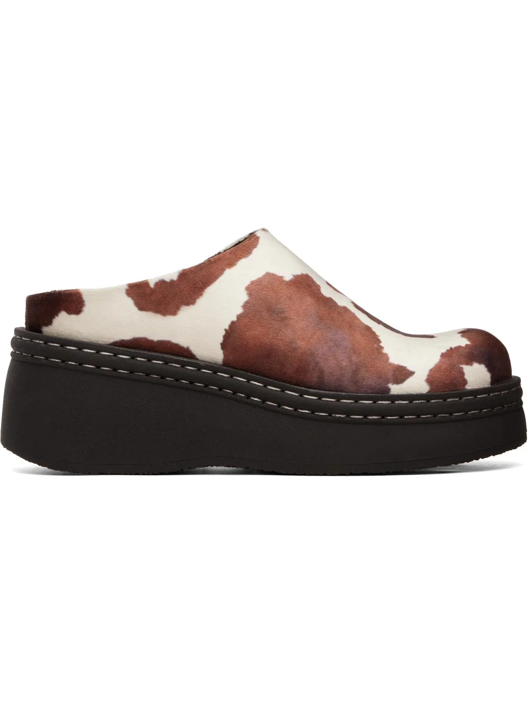 Brown & White Kristi Mule Flats - 1