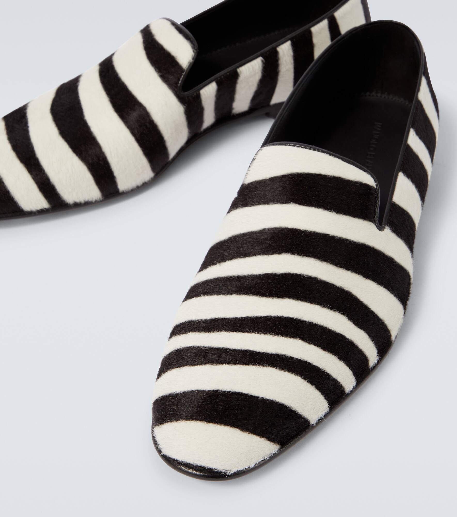 Mario zebra-print calf hair loafers - 3
