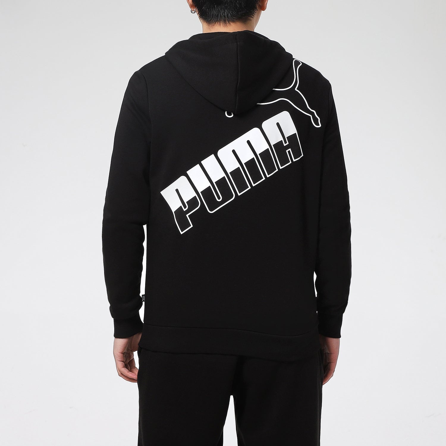 Puma Big Logo Full Zip Up Jacket 'Black White' 588657-01 - 4