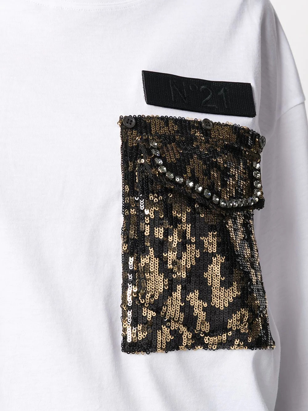 sequinned pocket oversized T-shirt - 5