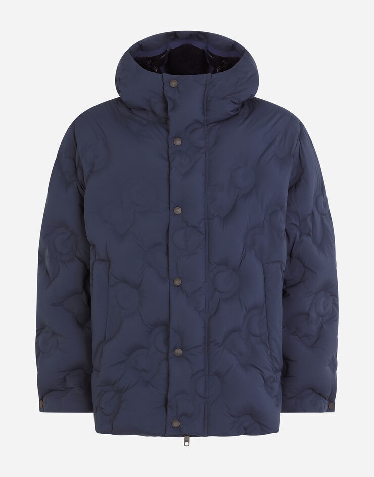 Hooded quilted nylon jacket with DG logo - 3