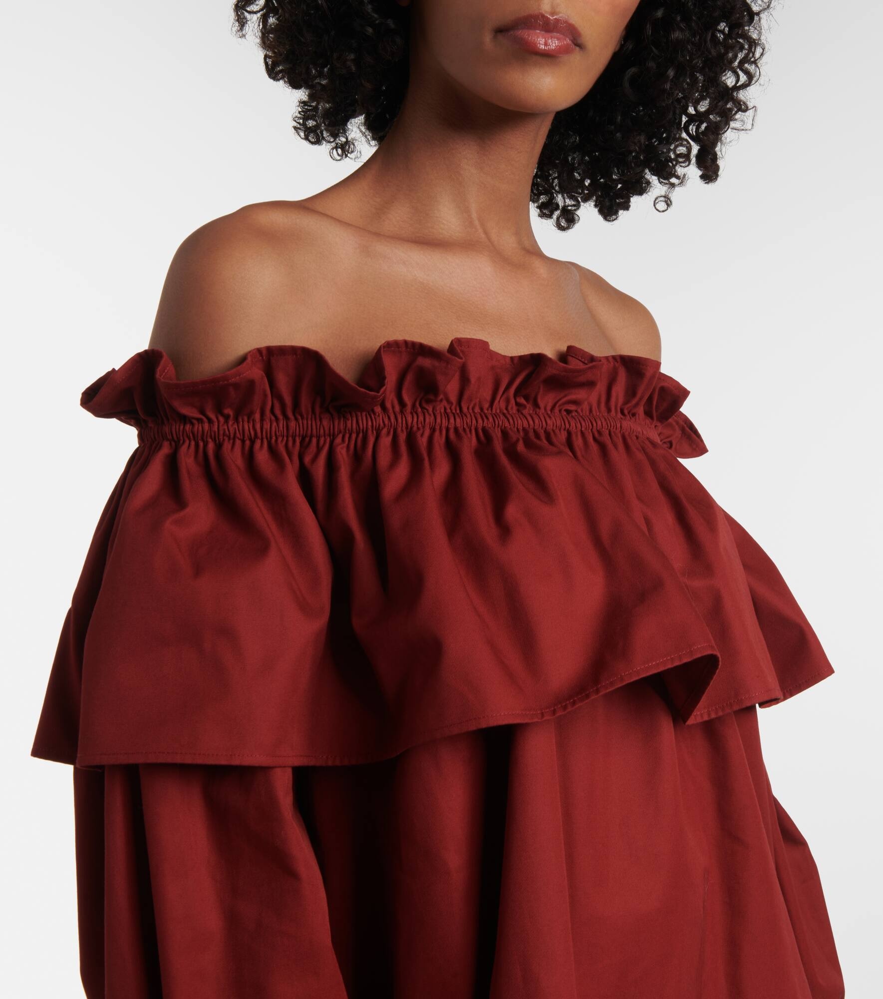 Ruffled cotton twill minidress - 4