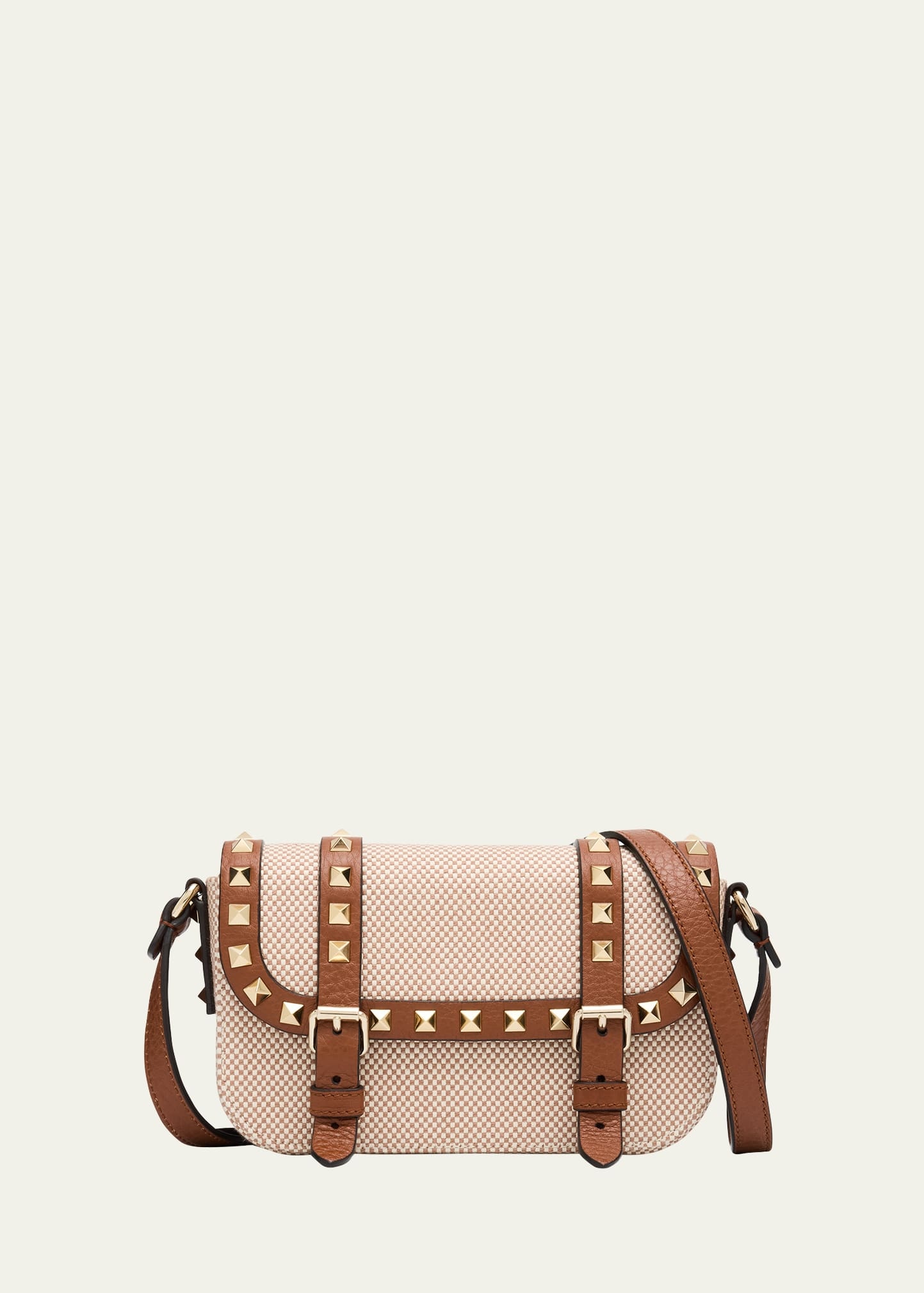 Rockstuds Buckle Flap Canvas Crossbody Bag - 1