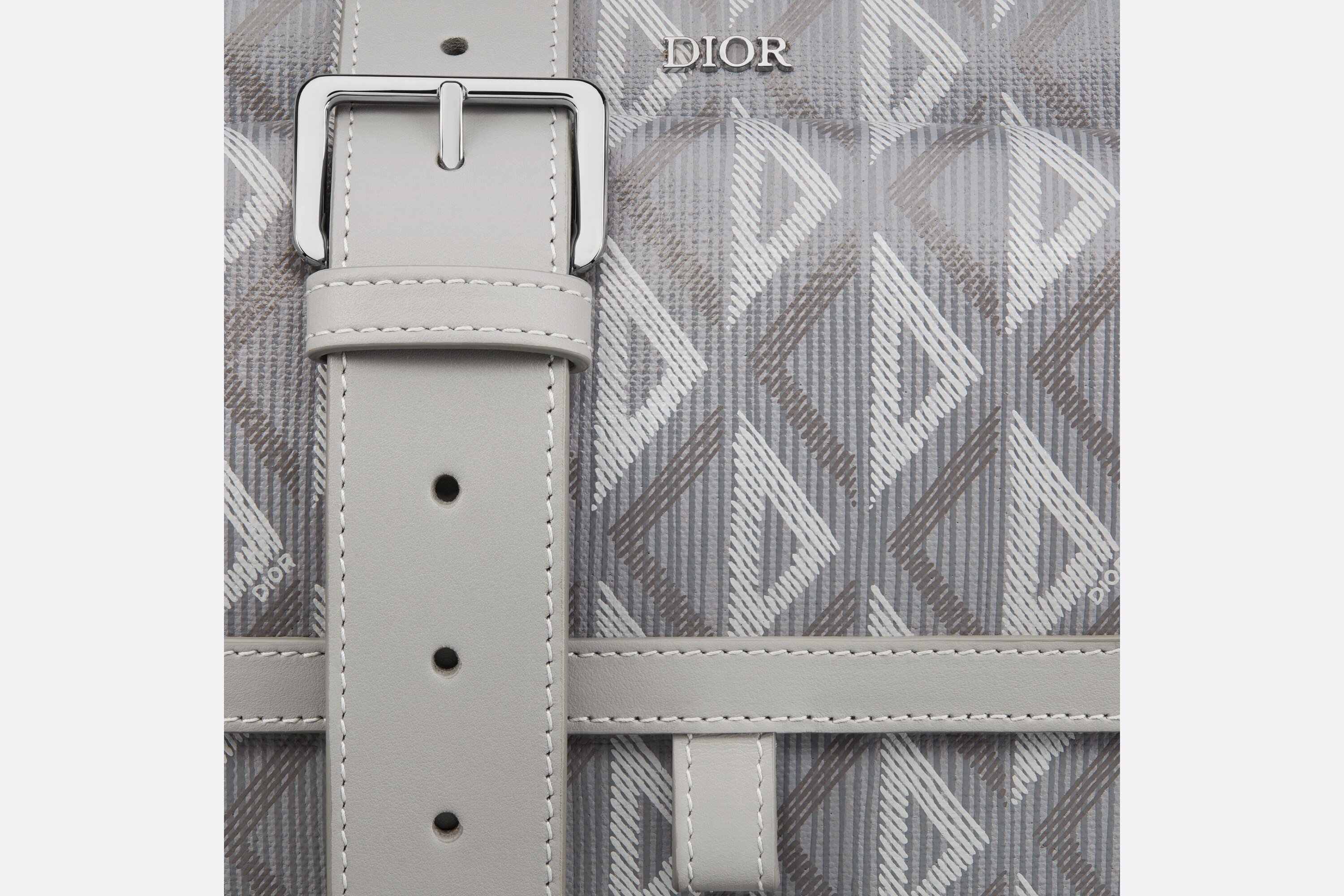 Dior Lock Mini Case Bag with Strap Dior Gray CD Diamond Canvas and Smooth  Calfskin