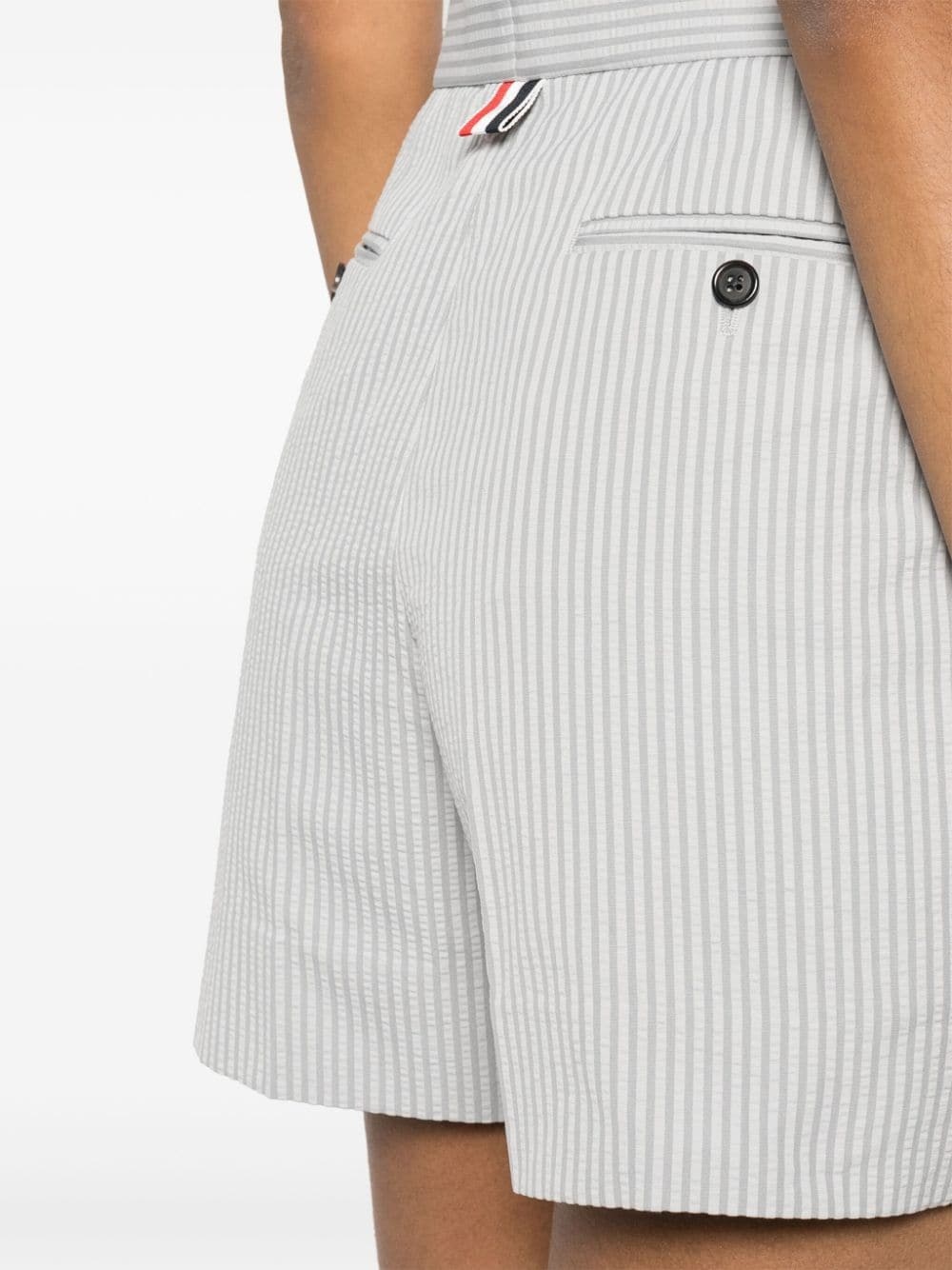 striped seersucker shorts - 5