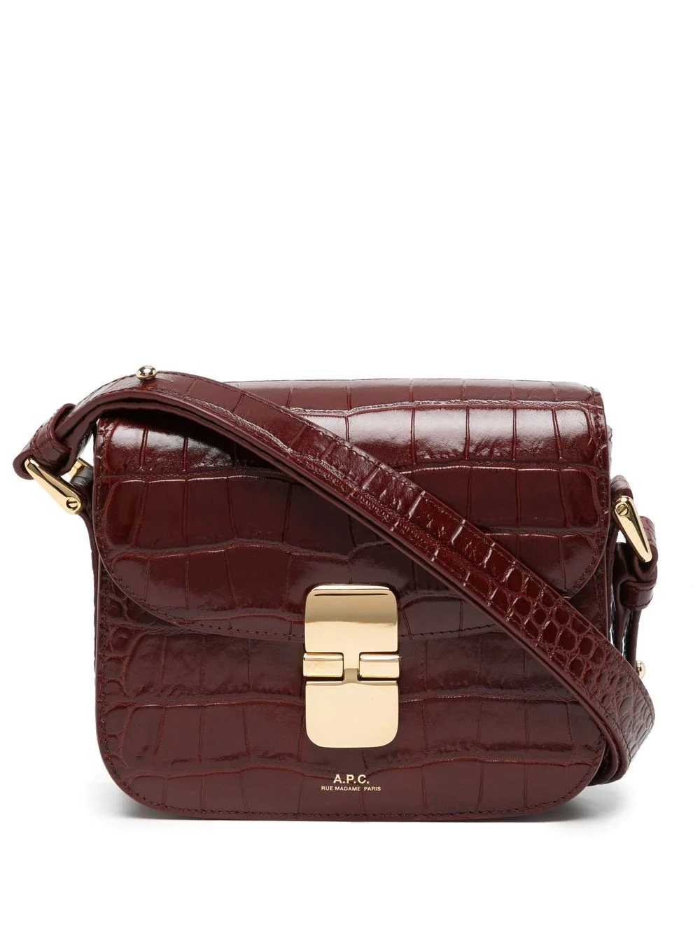 crocodile effect shoulder bag - 1