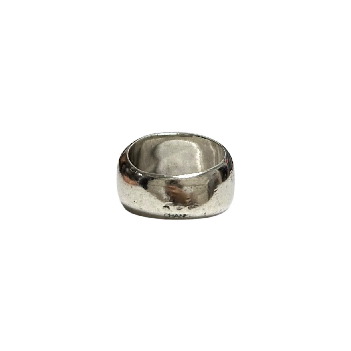 CHANEL Vintage Alphabet Logo Wide Ring - 2