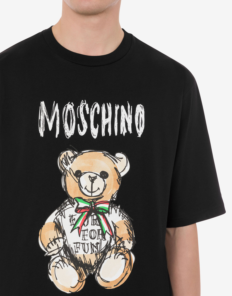 DRAWN TEDDY BEAR ORGANIC JERSEY T-SHIRT 4