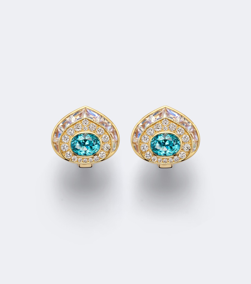 Claudia 18kt gold earrings with gemstones 1