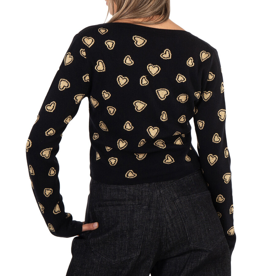 Moschino Ladies Heart-Intarsia Cardigan - 5
