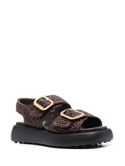 Tod's chunky woven raffia sandals outlook